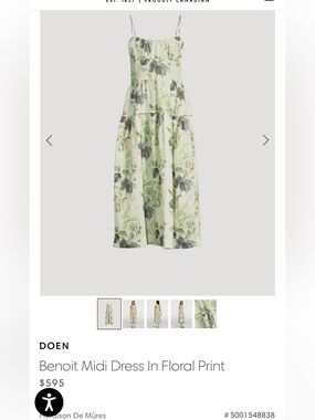 Doen Benoit dress IN FLORAISON DE MÛRES NWOT